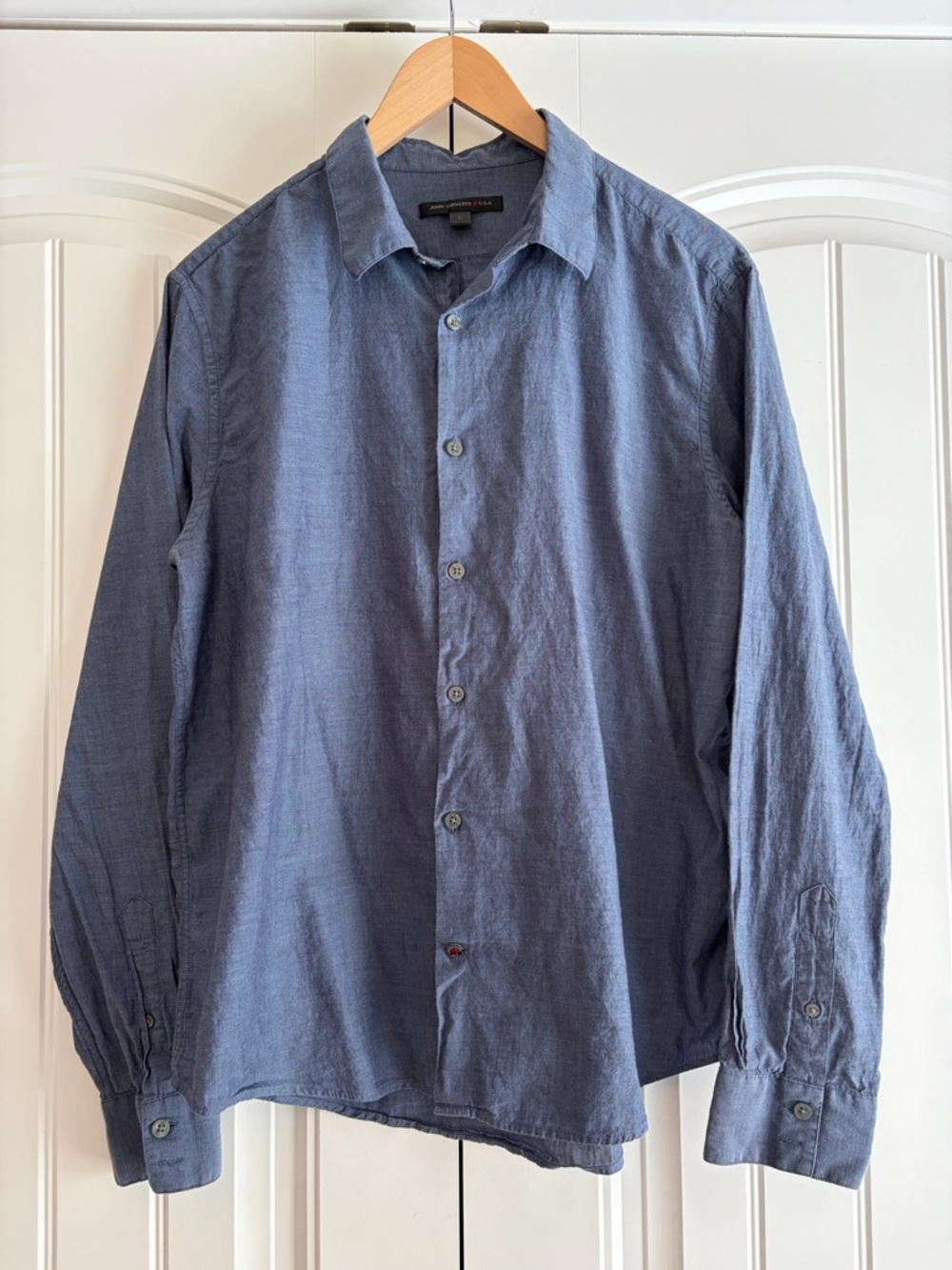 John Varvatos Lightweight Long Sleeve Button Down Men's Blue Shirt Size L
